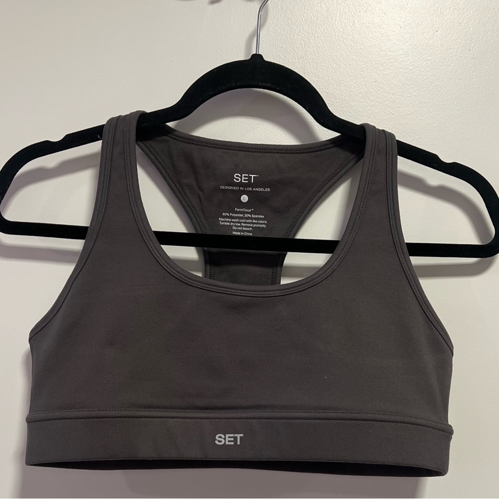 SET Active FormCloud Sports Bra Gray Size L NWOT
